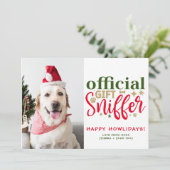 Weihnachts-Welpenbild Maßgeschneidertes Funny Dog- Feiertagskarte (Stehend Vorderseite)