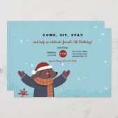 Weihnachts-Welpeneinladung Einladung (Vorne/Hinten)