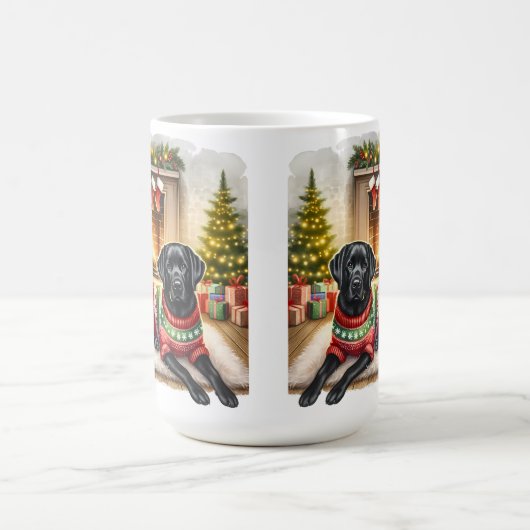 Weihnachts Welpenhund Labrador Retriever Kaffeetasse (Mittel)
