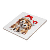 Weihnachts Welpenhunde Fliese (Seite)