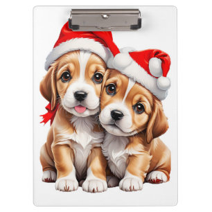 Weihnachts Welpenhunde Klemmbrett