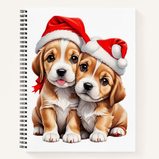 Weihnachts Welpenhunde Notizblock (Vorderseite)