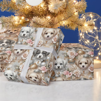 Weihnachts Welpenpackpapier - Adorable Hunde Gesic Geschenkpapier