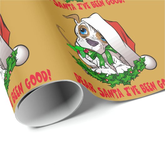 Weihnachts-Welpenpackpapier Geschenkpapier (Rolleneckpunkt)