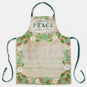 Weihnachts-Weltfrieden-Familie Rustikales Blumenle Schürze (Vorderseite)