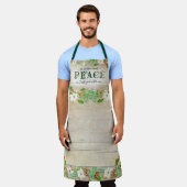 Weihnachts-Weltfrieden-Familie Rustikales Blumenle Schürze (Getragen)