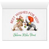 Weihnachts-Wertvolle Welpen-Karte (Innenansicht Horizontal (Unten))