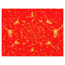 Weihnachts-Western Glitzer Red Gold Giro Kuh Skull