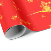 Weihnachts-Western Glitzer Red Gold Giro Kuh Skull Geschenkpapier (Rolleneckpunkt)