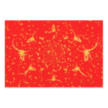 Weihnachts-Western Glitzer Red Gold Giro Kuh Skull