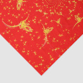 Weihnachts Western Glitzer Red Gold Giro Kuh Skull Seidenpapier (Ausschnitt)