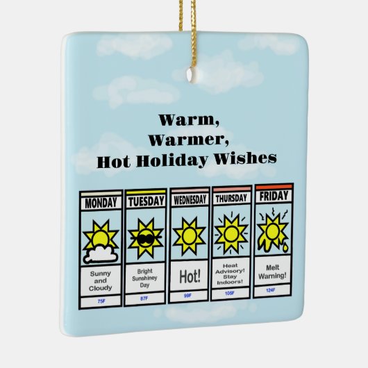 Weihnachts-Wettervorhersage Keramikornament (Rechts)