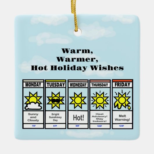 Weihnachts-Wettervorhersage Keramikornament (Vorderseite)