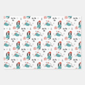 Weihnachts Whimsical Cartoon Hunde Geschenkpapier Set (Vorderseite)