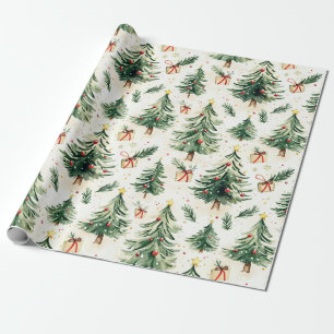 Weihnachts Whimsical Pine Trees Muster Geschenkpapier