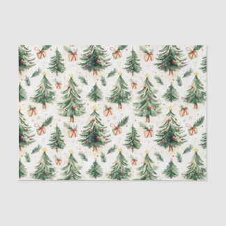 Weihnachts Whimsical Pine Trees Muster Seidenpapier