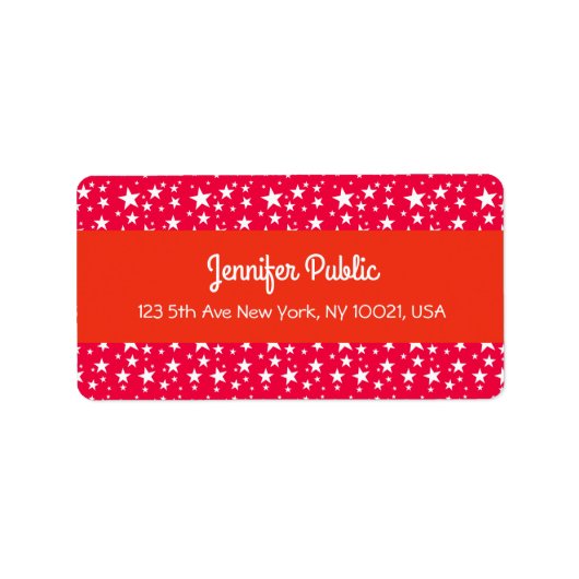 Weihnachts-White-Stars-Handschrift Adressaufkleber (Vorne)