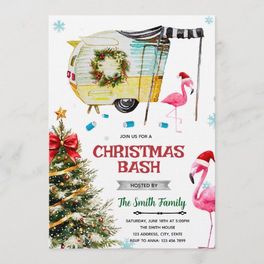 Weihnachts-White-Trash-Bash-Einladung Einladung (Vorderseite)