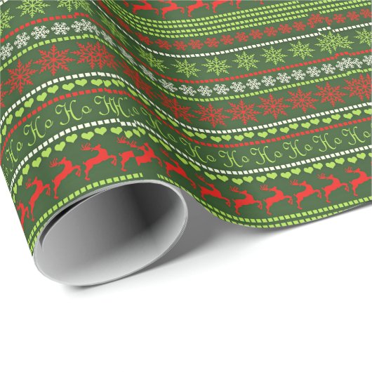 Weihnachts-Wiederholungsmuster Geschenkpapier (Rolleneckpunkt)