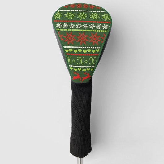 Weihnachts-Wiederholungsmuster Golf Headcover (Vorderseite)