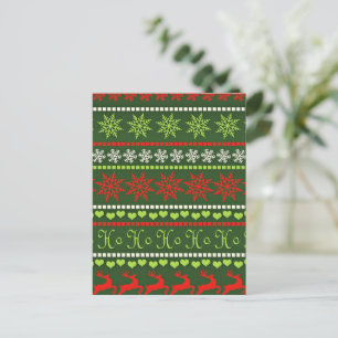 Weihnachts-Wiederholungsmuster Postkarte