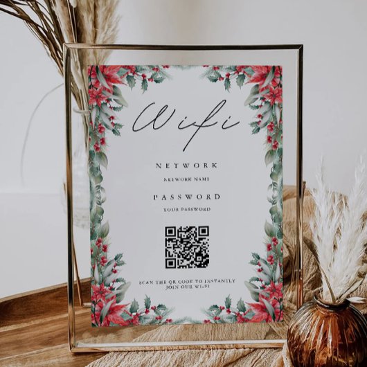 Weihnachts-Wifi-Code, QR-Code Wifi Connect Einladung