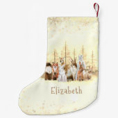 Weihnachts Wilde Tiere Braun Wasserfarbe Custom Kleiner Weihnachtsstrumpf (Rückseite)