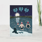 Weihnachts Wildes Schwimmen mit Freunden Feiertagskarte (Vorderseite)