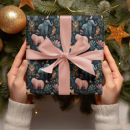 Weihnachts-Wildtiere-Geschenkpapier Geschenkpapier
