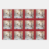 Weihnachts-Wildvogelsammlung Geschenkpapier Set (Vorderseite)