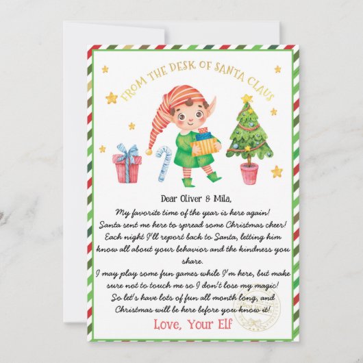 Weihnachts-Willkommensbrief Einladung (Vorderseite)