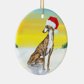 Weihnachts-Windhund Keramik Ornament (Rechts)