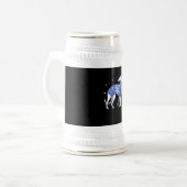 Weihnachts-Windhund mit hässlichem Pullover Bl Bierglas (Vorderseite Links)