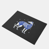Weihnachts-Windhund mit hässlichem Pullover Bl Fußmatte (Schrägansicht)
