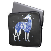 Weihnachts-Windhund mit hässlichem Pullover Bl Laptopschutzhülle (Vorderseite Links)