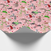 Weihnachts-Windhund-Wrapping Paper Geschenkpapier (Ecke)
