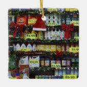 Weihnachts-Windows NYC Discount Store Fotografie Keramikornament (Vorderseite)