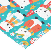 Weihnachts Winter Animal Party Muster Kurzer Tischläufer (Ecke)