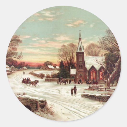 Weihnachts-Winter-Aufkleber Runder Aufkleber (Vorderseite)