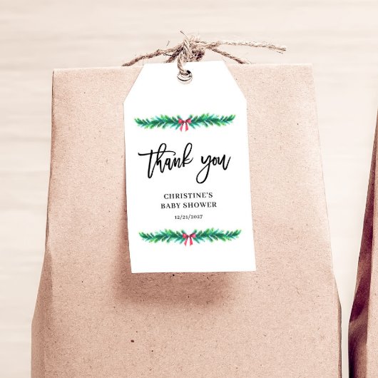 Weihnachts Winter Baby Dusche Geschenkanhänger