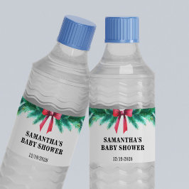 Weihnachts Winter Baby Dusche Wasserflaschenetikett