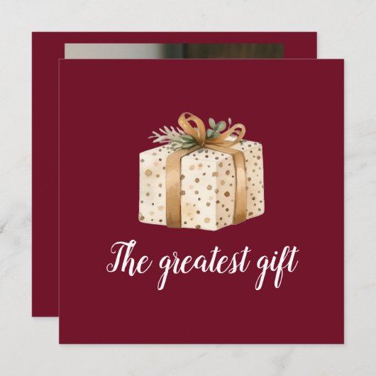 Weihnachts-Winter-Baby-Geburtserklärung Ankündigung (Vorne/Hinten)