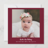 Weihnachts-Winter-Baby-Geburtserklärung Ankündigung (Rückseite)