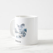 Weihnachts-Winter-Bergwald-Abenteuer Wolf Kaffeetasse (Vorderseite Links)