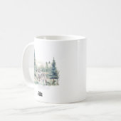 Weihnachts-Winter-Bergwald-Abenteuer Wolf Kaffeetasse (Vorderseite Links)