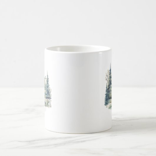Weihnachts-Winter-Bergwald-Abenteuer Wolf Kaffeetasse (Mittel)