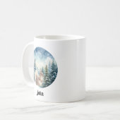Weihnachts-Winter-Bergwald Holiday Eichhörnchen Kaffeetasse (Vorderseite Links)