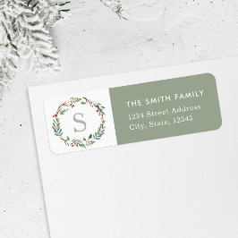 Weihnachts-Winter-Berries-Kranz-Rücksendeadresse