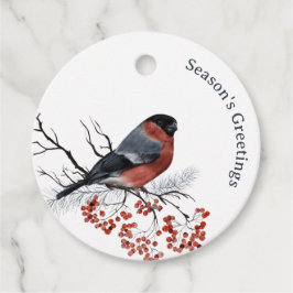 Weihnachts-Winter-Bird-Round-Geschenketiketten Geschenkanhänger