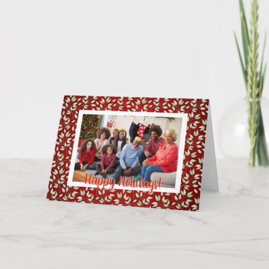 Weihnachts-Winter-Blätter Foto Karte (Vorderseite)